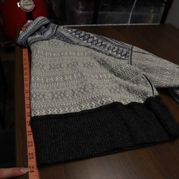 We The Free At The Lodge Fair Isle Sweater Womens S Gray Boho Casual Baggy Loose - Picture 11 of 16